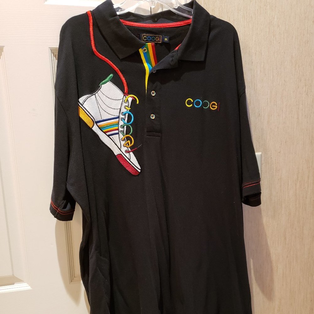 COOGI Men's Black Polo Shirt with Basketballs - 3XL